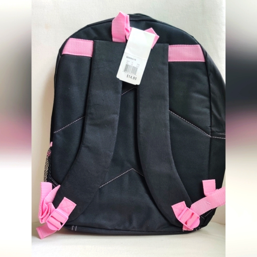 Hello Kitty Backpack, Black and Pink with Silver Glitter, New with Tag - Picture 2 of 7